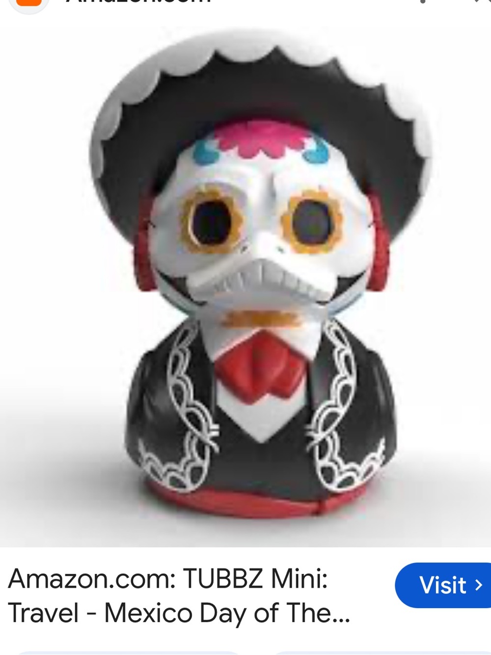 #3103*Unisex’s Mini Mexico Collectible Duck - White & Black